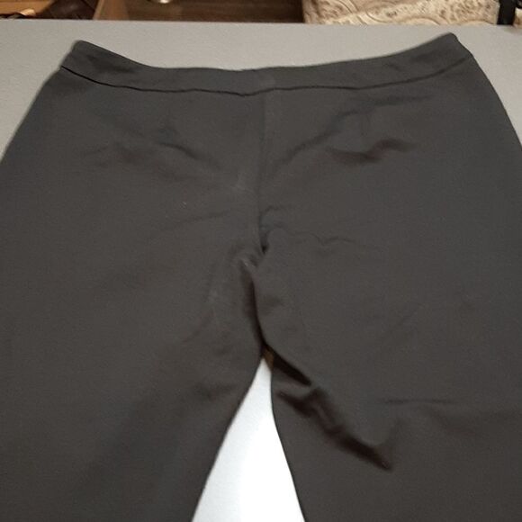 Black Capris with Pleather in Front and Stretchy Material in Back - Picture 3 of 9